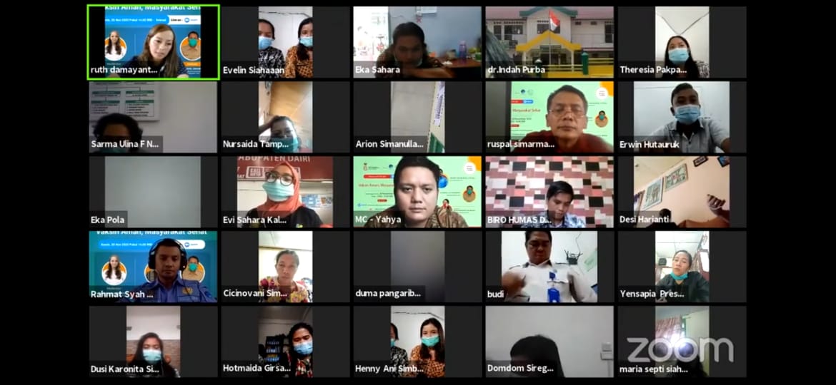 KPCPEN Bersama Pemkab Dairi Adakan Webinar Vaksin Aman Masyarakat Sehat